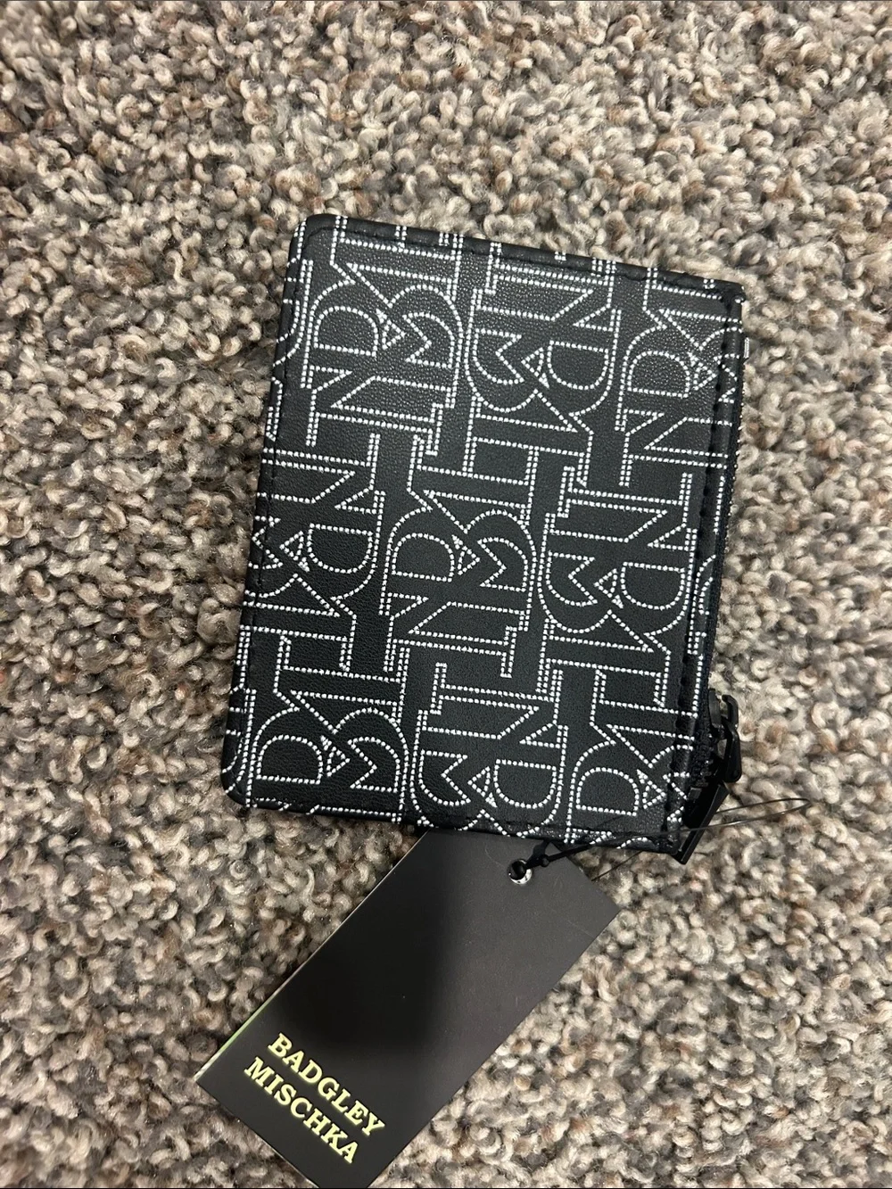 Badgley Mischka Black and White Monogram Card Holder